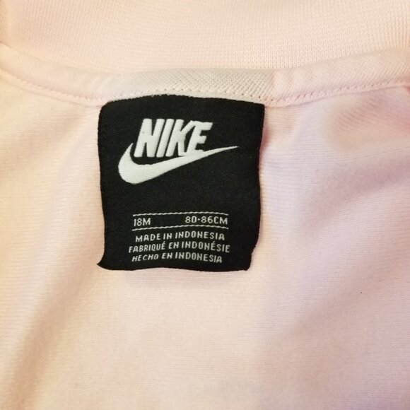 Nike Pink Baby Girl Zip up Sweater Heart Trim Track Suit Toddler 18 Months - Picture 6 of 7